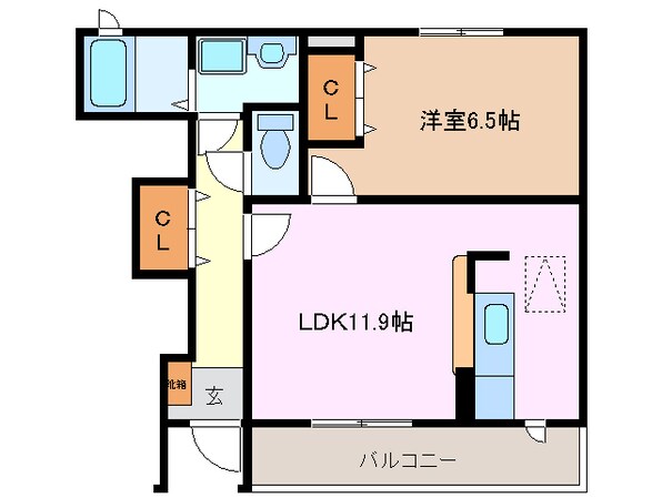 富田浜駅 徒歩9分 1階の物件間取画像